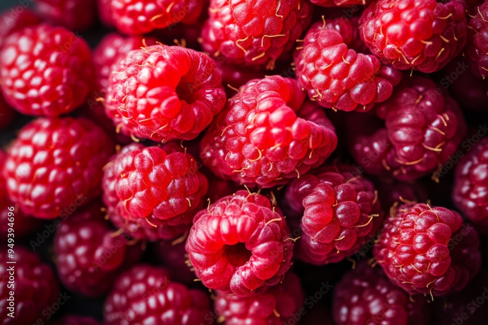 Close-up of Fresh Red Raspberries. Close-up of Fresh Red Raspberries.