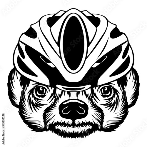 Honey Badger In Bike Helmet