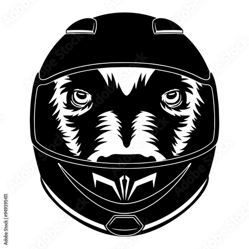 Hyena In Motorcycle Helmet