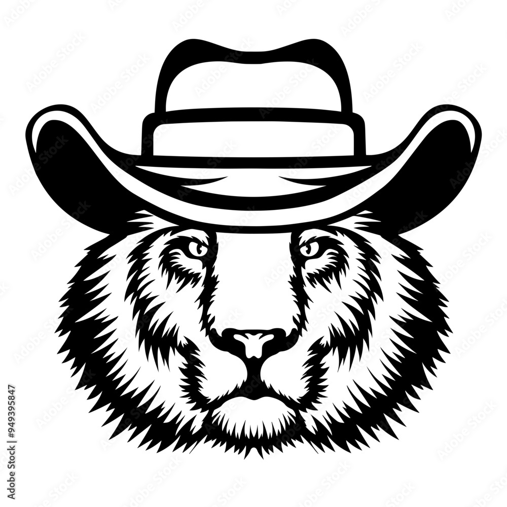 Lion In Cowboy Hat Lion In Cowboy Hat