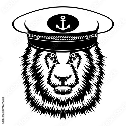 Lion In Captain Hat