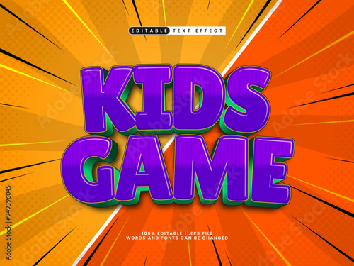 kids game editable text effect in joyful and happy text style