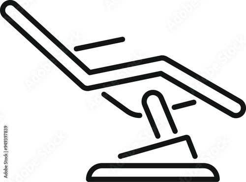 Simple icon of a hydraulic chair, commonly used by beauticians, tattoo artists, and other professionals