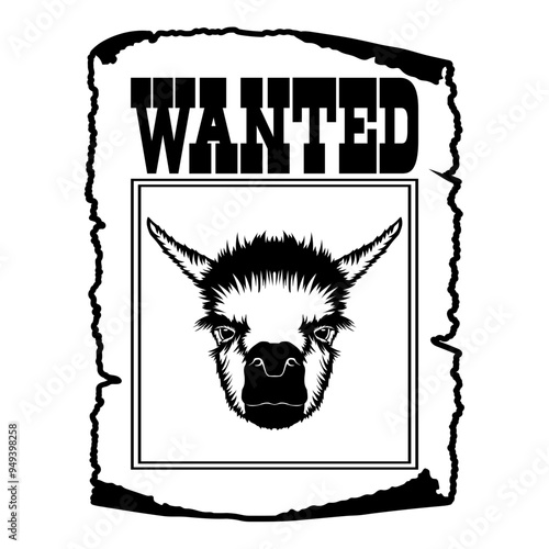 llama Wanted Poster
