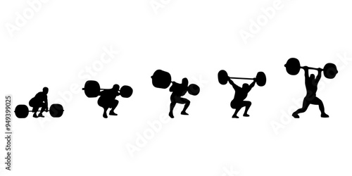 silhouette or illustration of a person lifting weights
