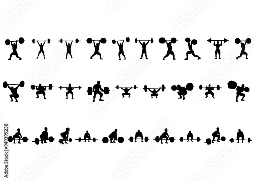 silhouette or illustration of a person lifting weights