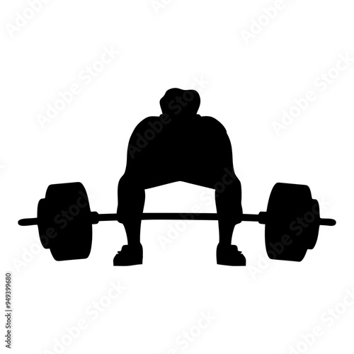 silhouette or illustration of a person lifting weights