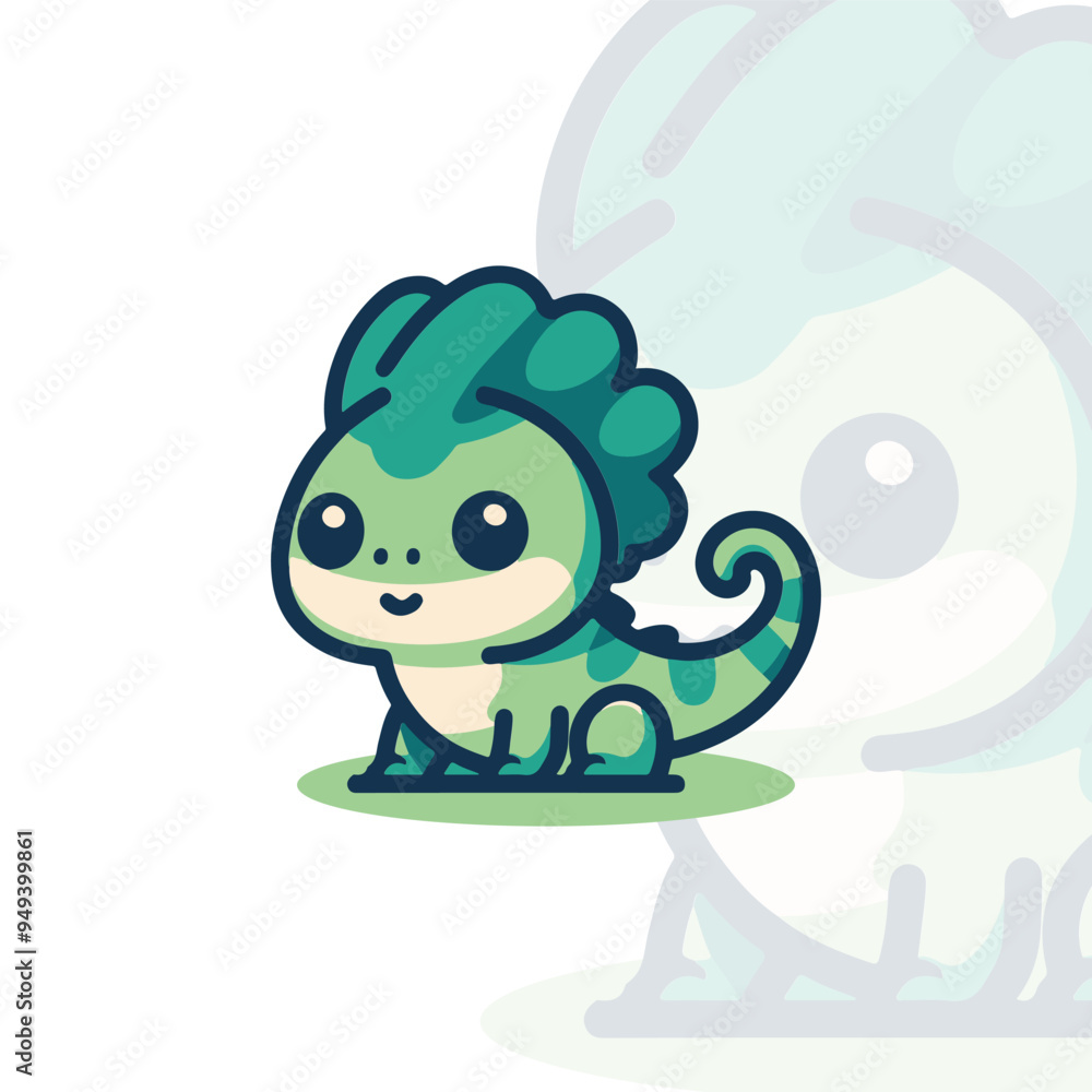 Obraz premium Iguana Simple Flat Logo Design