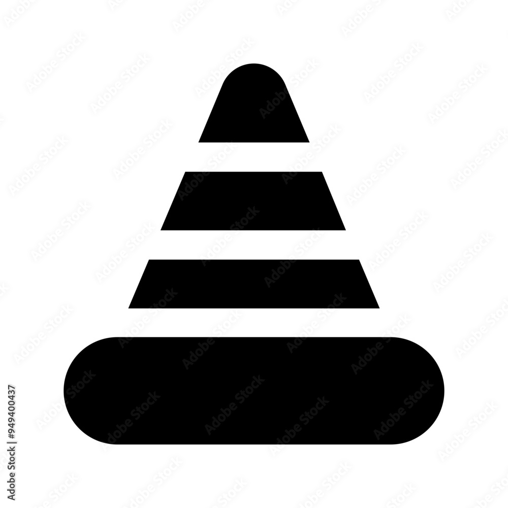 traffic cone glyph icon traffic cone glyph icon