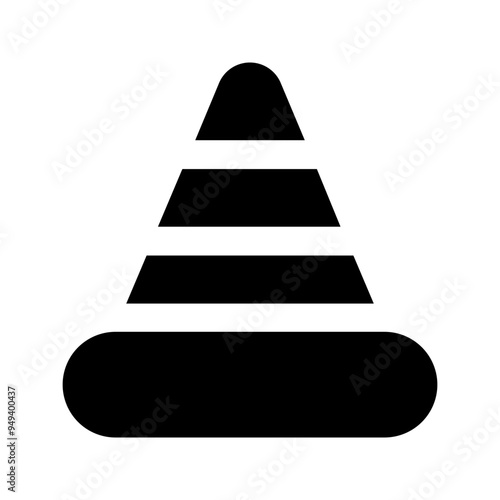 traffic cone glyph icon