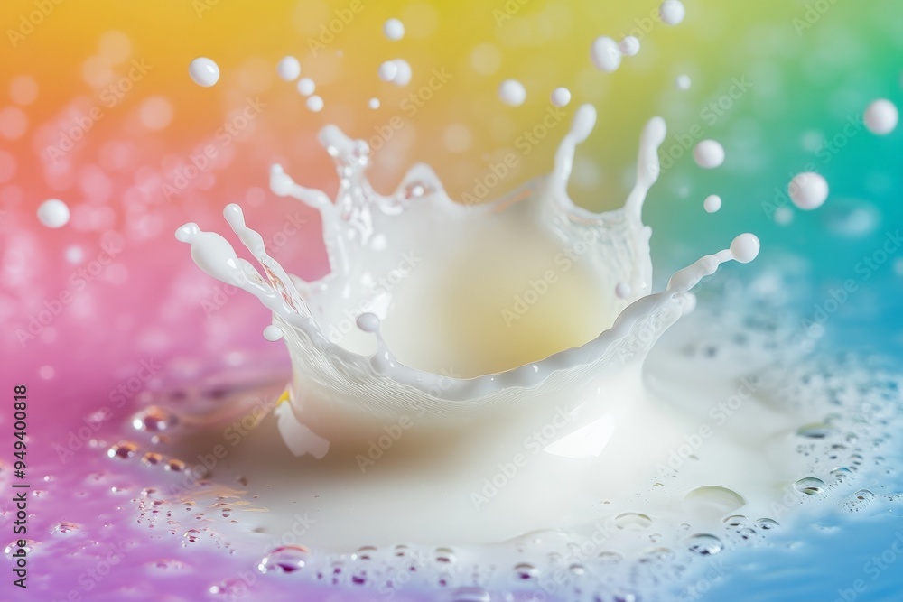 Milk Splash on Colorful Background. Milk Splash on Colorful Background.
