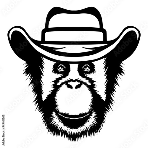 Orangutan In Cowboy Hat