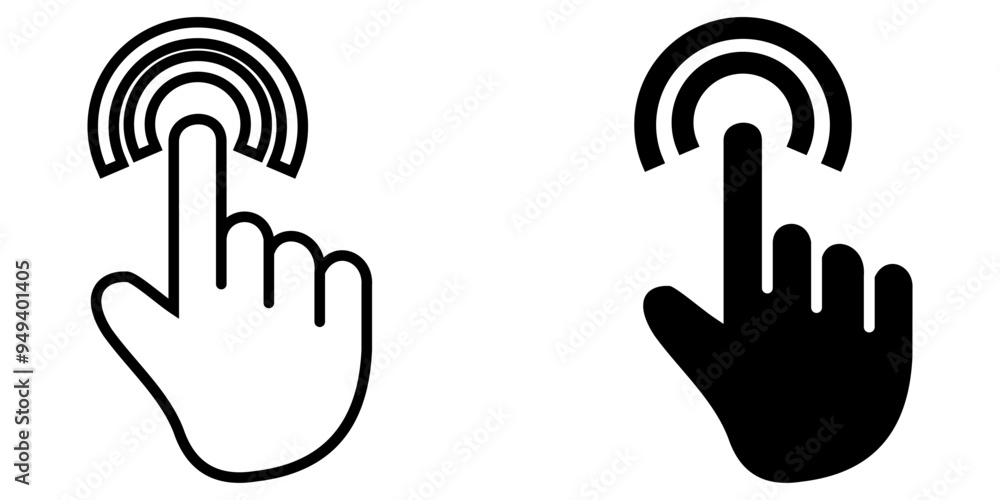 Hand cursor icon set. click vector icon. hand click. pointers. Hand cursor icon set. click vector icon. hand click. pointers.