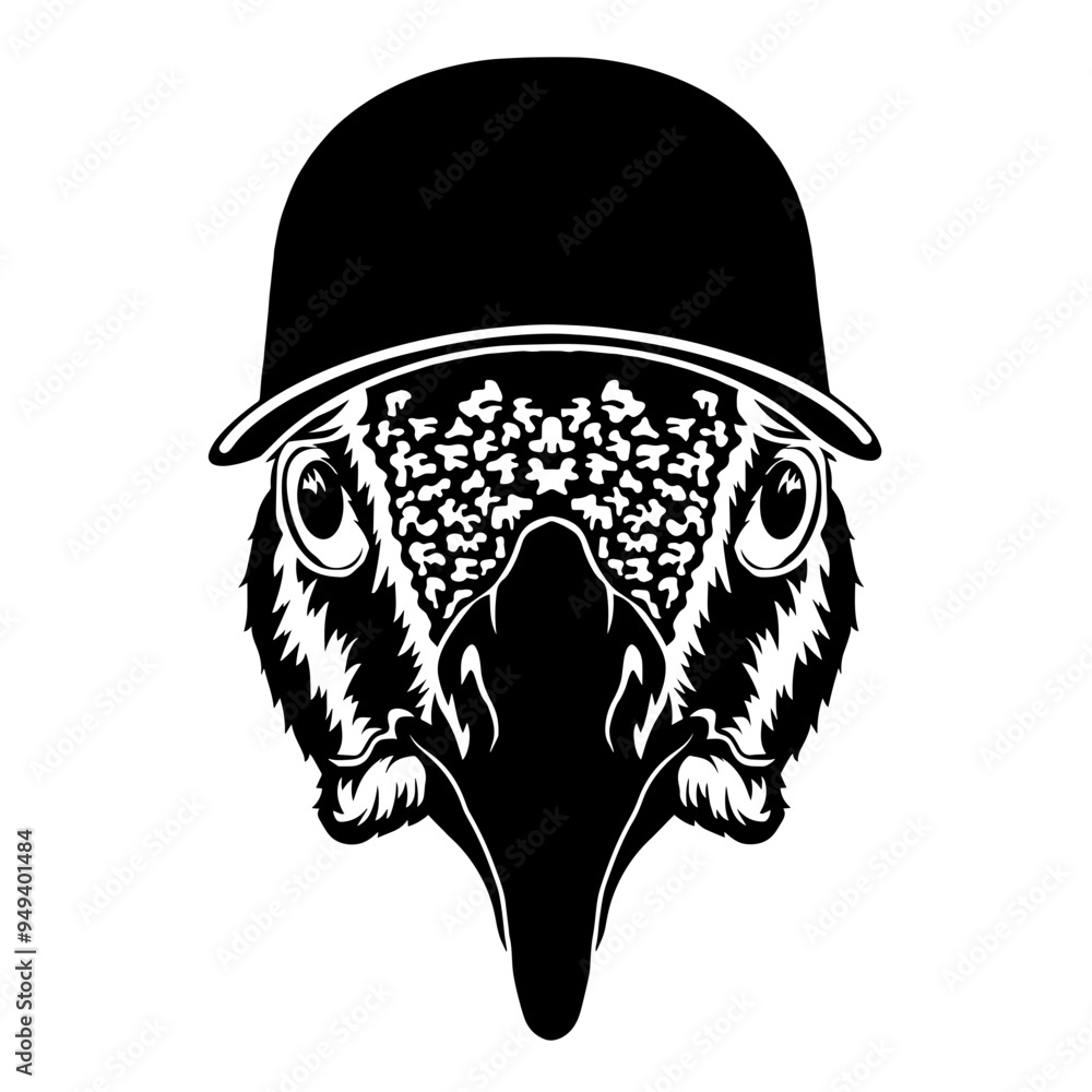 Obraz premium Peacock In Baseball Cap