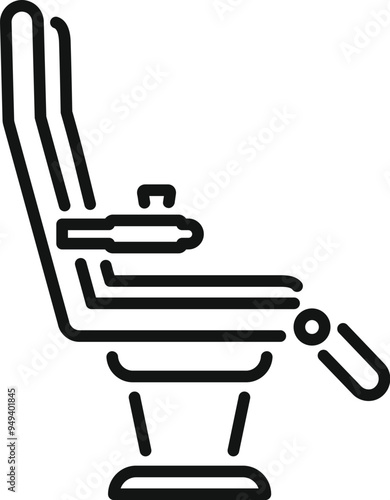 Simple vector icon of an airplane seat, ideal for travel and aviation related designs