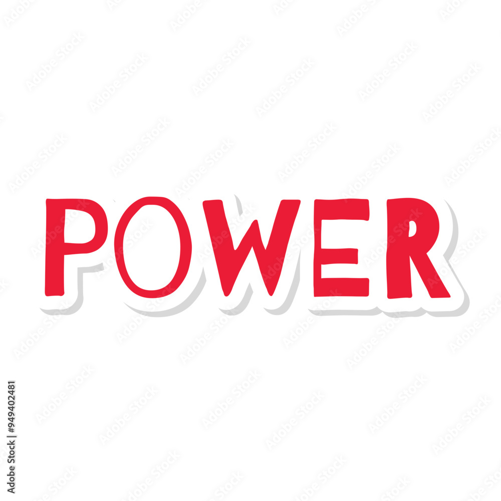 Power Short Phrase Sticker Design Power Short Phrase Sticker Design
