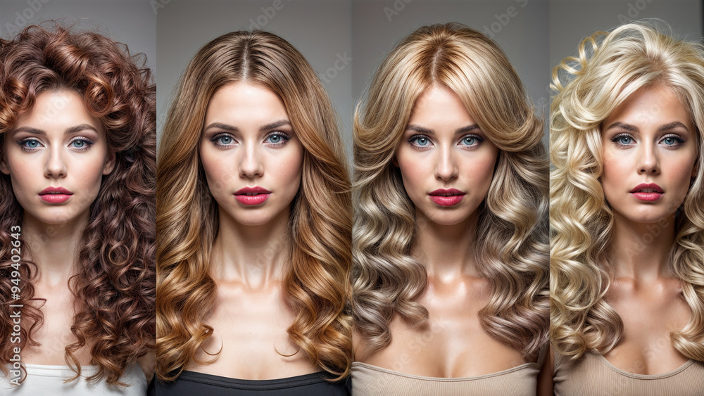 Obraz premium Four different shades of hair