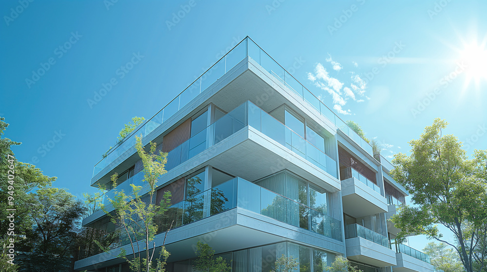 Obraz premium 集合住宅マンションの不動産イメージ「AI生成画像」