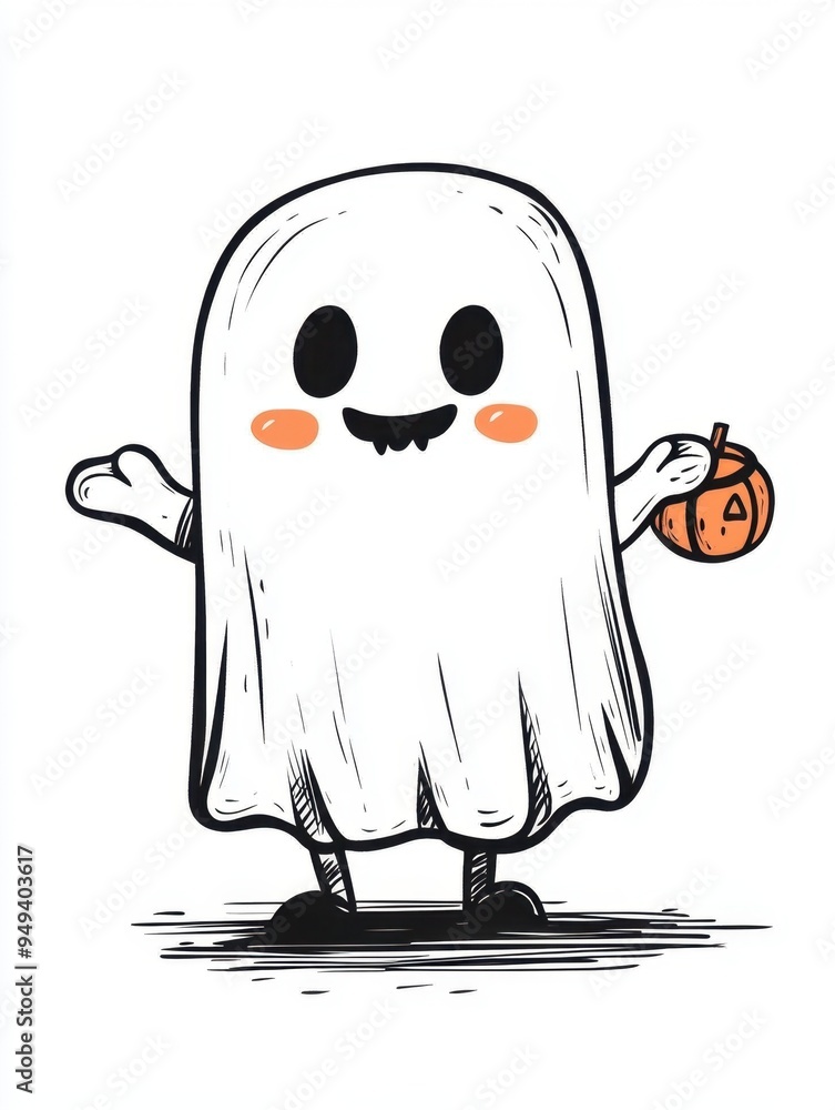 Fototapeta premium Halloween characters white background