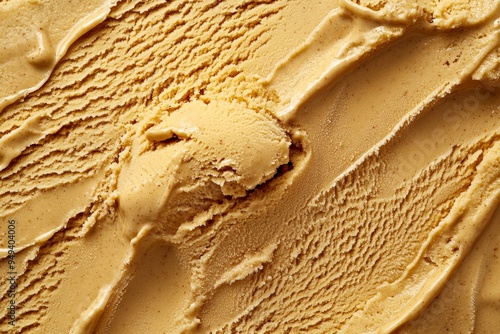 Close Up Texture of Caramel Ice Cream.