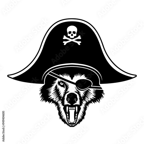 Pirate Wolf Roaring