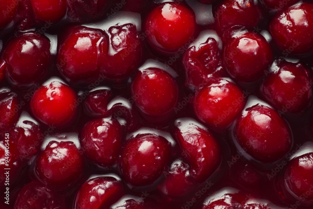 Closeup of Red Cherries in Syrup. Closeup of Red Cherries in Syrup.