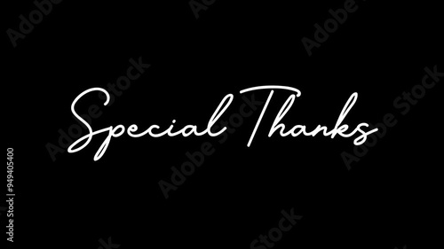 Special thanks signature text animation. alfa chanel