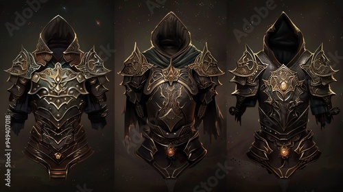 Ornate Black Knight Armor Set.