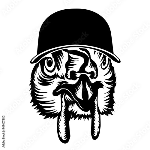 Rooster In Baseball Cap