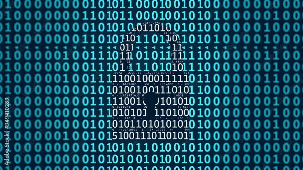 a padlock symbol formed from binary digits, highlighting the importance of cybersecurity in today's digital age. The blue background emphasizes security in data protection a padlock symbol formed from binary digits, highlighting the importance of cybersecurity in today's digital age. The blue background emphasizes security in data protection