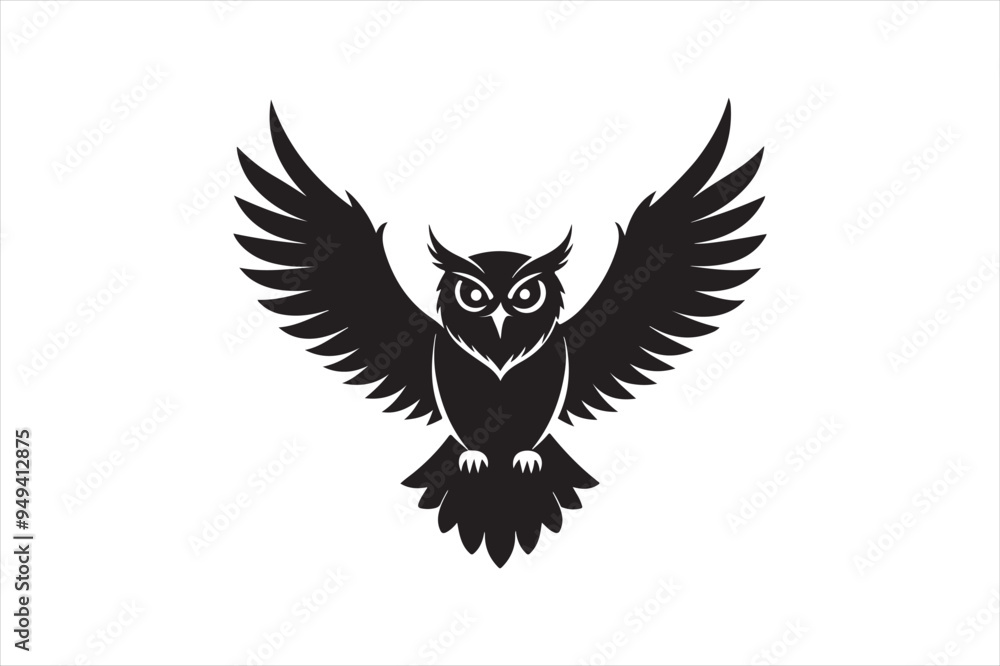 Horned Owl silhouette vector illustration Horned Owl silhouette vector illustration