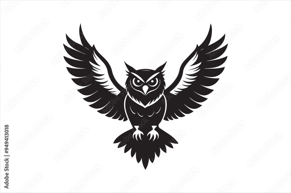 Horned Owl silhouette vector illustration Horned Owl silhouette vector illustration