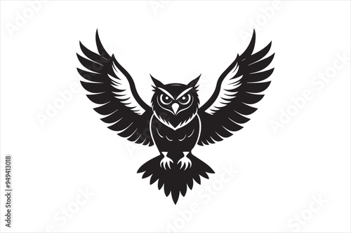 Horned Owl silhouette vector illustration
