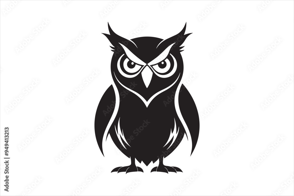 Horned Owl silhouette vector illustration Horned Owl silhouette vector illustration
