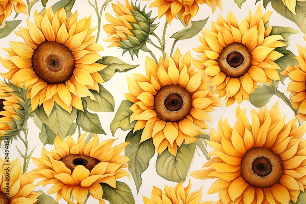 Sunflowers Art Illustration Sunflowers Art Illustration