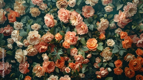 A Floral Tapestry of Peach and Green
