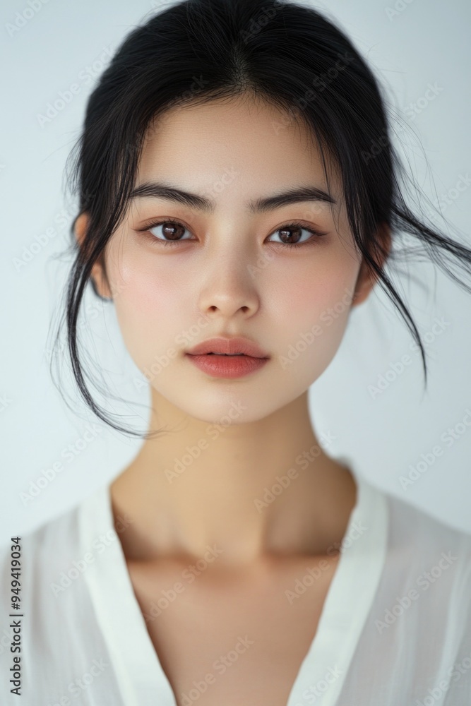 Young and beautiful model present skin care and beauty cosmetic product Young and beautiful model present skin care and beauty cosmetic product