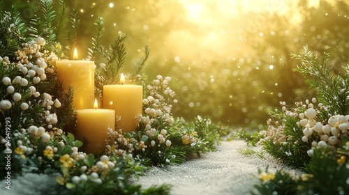 Imbolc style wallpaper light yellow background wit  202 christmas, candle, decoration, holiday, celebration, xmas, flame, winter, tree, light, candles, fire, ornament, candlelight, ball, burning, adve photo