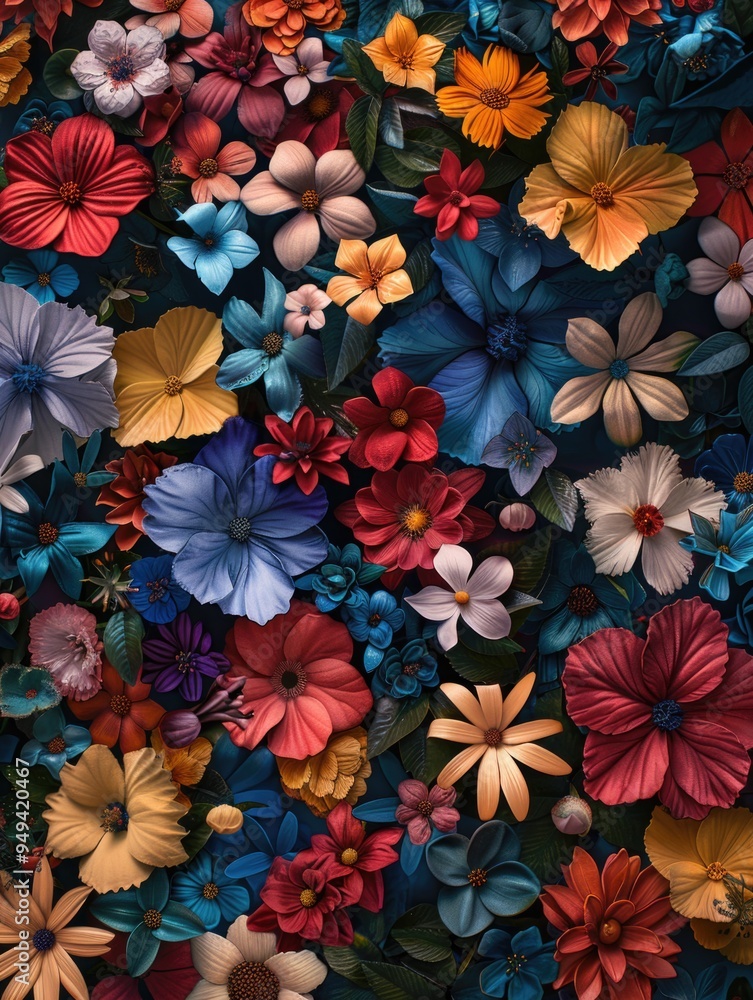 Colorful Flowers Wall Mural Colorful Flowers Wall Mural