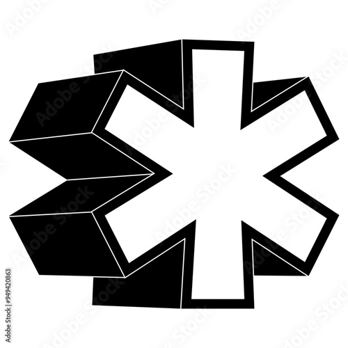 3D Asterisk Sign