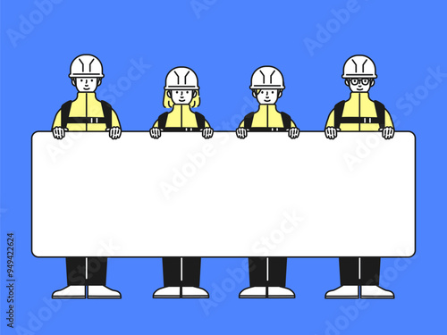 ボードを持つ人々