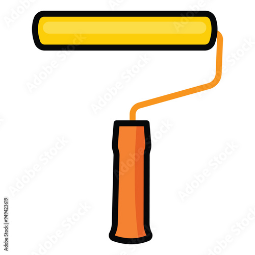 Paint roller  icon. Painting tools sign isolated on white background. Painter work tool symbol. Vector illustration