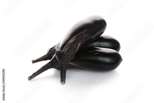 Wallpaper Mural ripe eggplant fruits isolated on a white background Torontodigital.ca