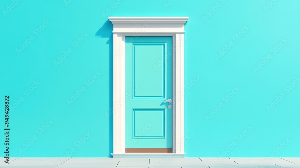 Discover a sleek 3D door icon designed in a modern cartoon style, featuring vibrant textures for a fresh look. Perfect for any project Discover a sleek 3D door icon designed in a modern cartoon style, featuring vibrant textures for a fresh look. Perfect for any project