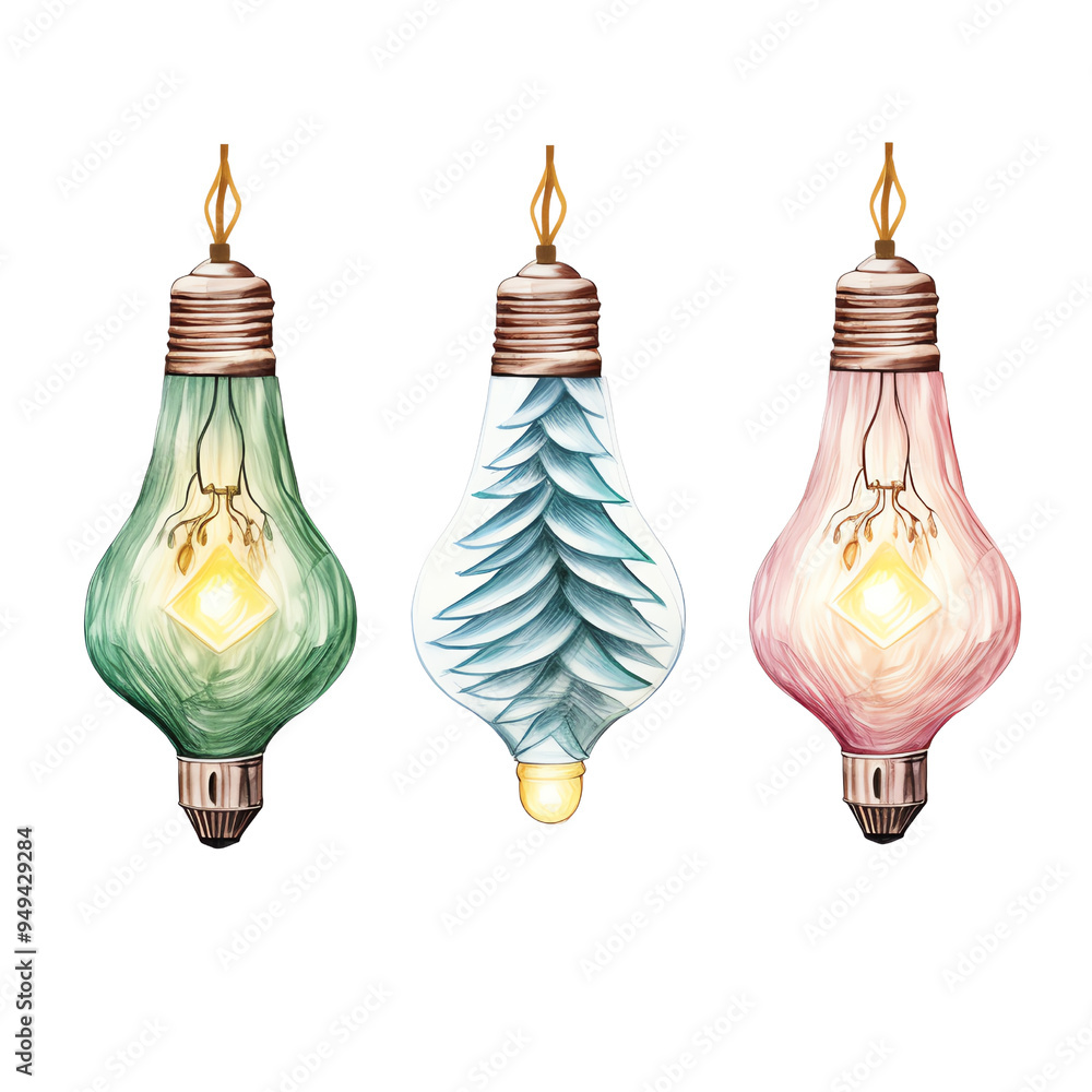 Hand-painted Christmas bulbs featuring intricate designs, perfect for holiday decorations and festive ambiance. High-resolution digital art. Hand-painted Christmas bulbs featuring intricate designs, perfect for holiday decorations and festive ambiance. High-resolution digital art.