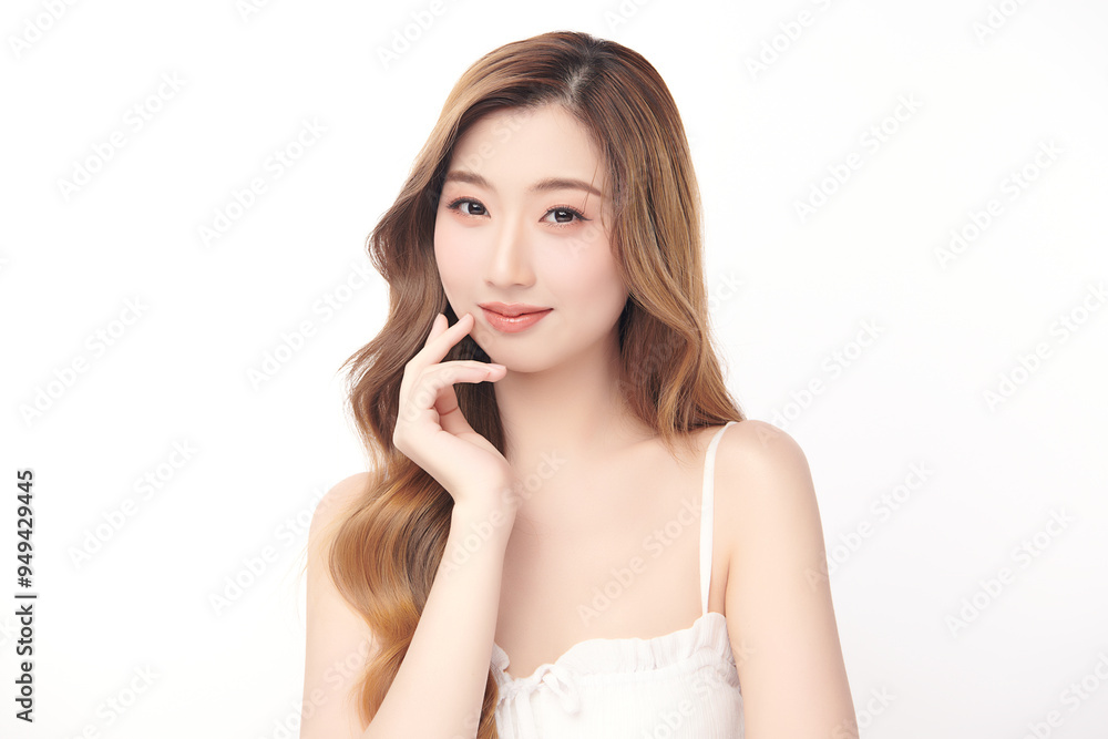 Beautiful young asian woman with clean fresh skin on white background, Face care, Facial treatment, Cosmetology, beauty and spa, Asian women portrait. Beautiful young asian woman with clean fresh skin on white background, Face care, Facial treatment, Cosmetology, beauty and spa, Asian women portrait.
