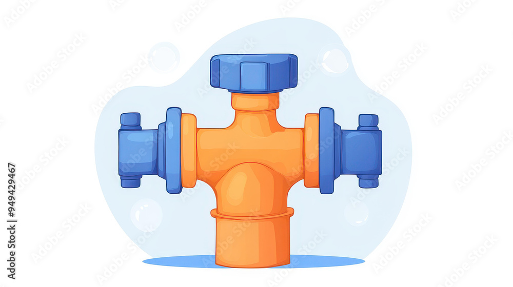 A vibrant D icon showcasing various fittings for pipes and hoses in a sleek cartoon style with rich textures. A vibrant D icon showcasing various fittings for pipes and hoses in a sleek cartoon style with rich textures.