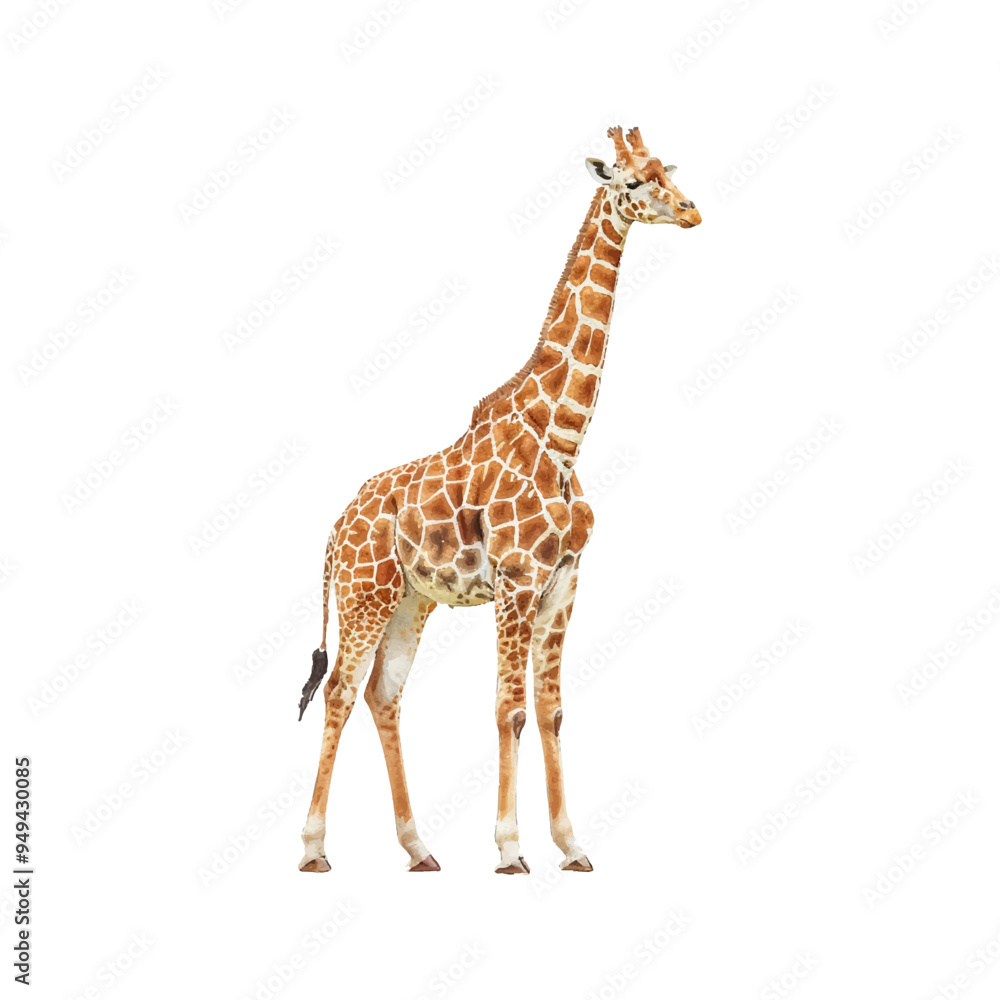 Naklejka premium Cute giraffe illustration, perfect for children and animal themes - Flat Vector Illustration