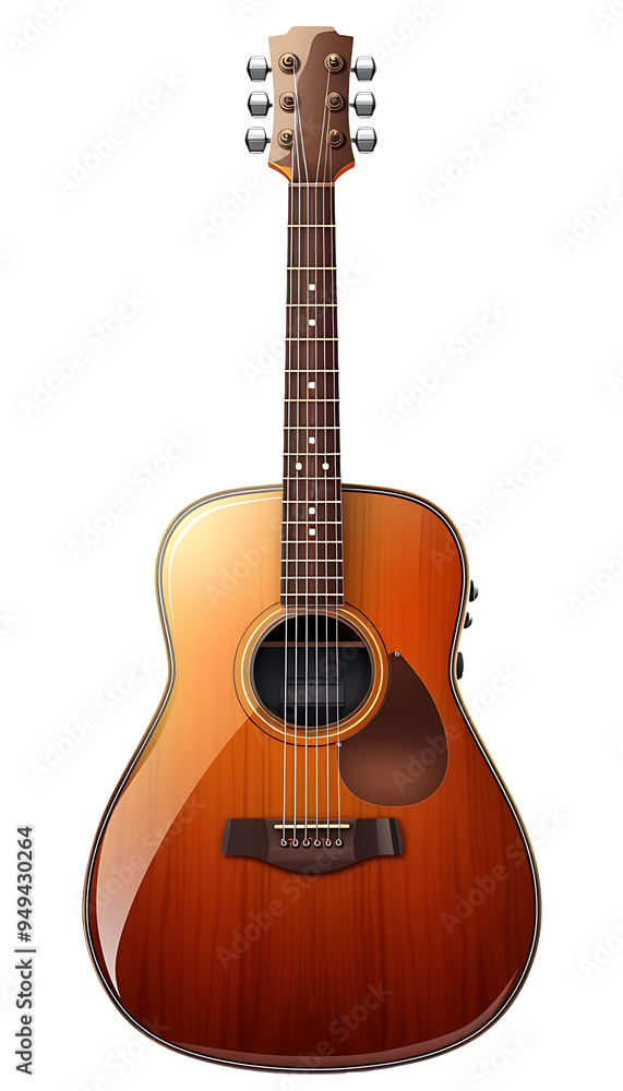 Acoustic Guitar with Brown Sunburst Finish Acoustic Guitar with Brown Sunburst Finish