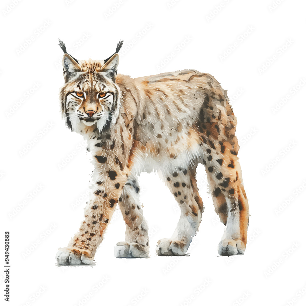 Vector illustration animal lynx on white background Vector illustration animal lynx on white background